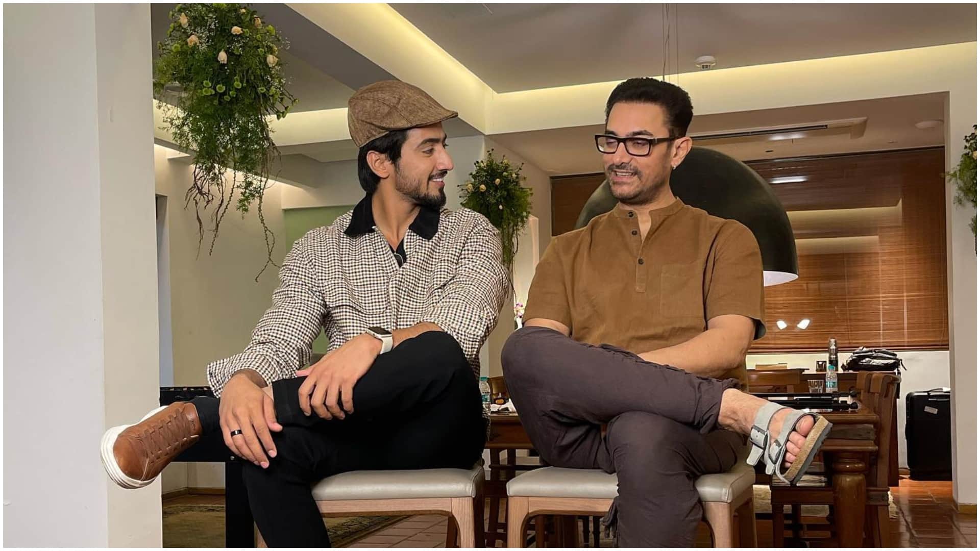 Laal Singh Chaddha Actor Aamir Khan recreates andaz apna apna scene with Mr Faizu