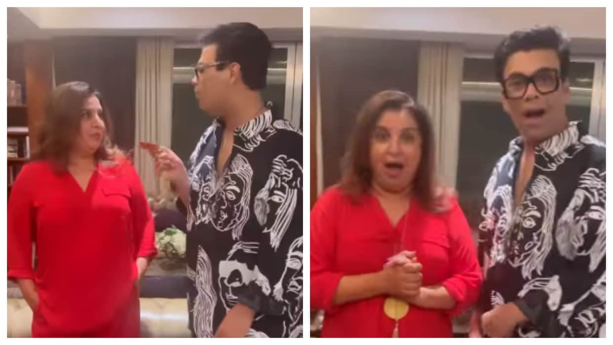 Karan Johar shares a funny video with Farah Khan both are commenting on each others dressing sense