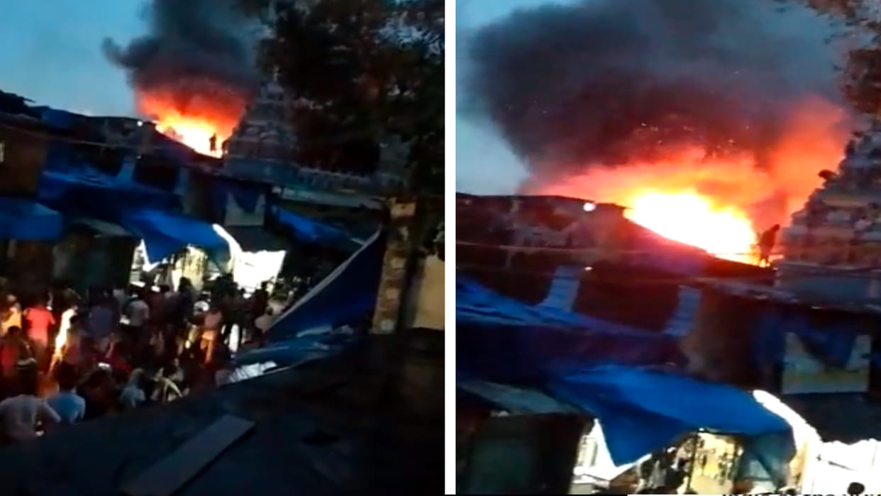 fire broke out in slums in Reay road area in Mumbai reportedly cylinder blast