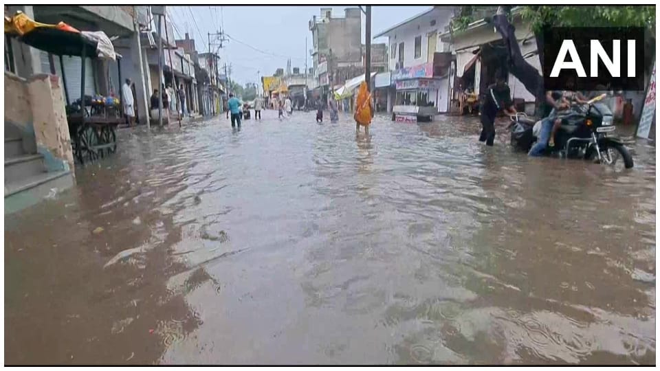 Heavy Rain In Dholpur Roads And Streets Submerged In Water