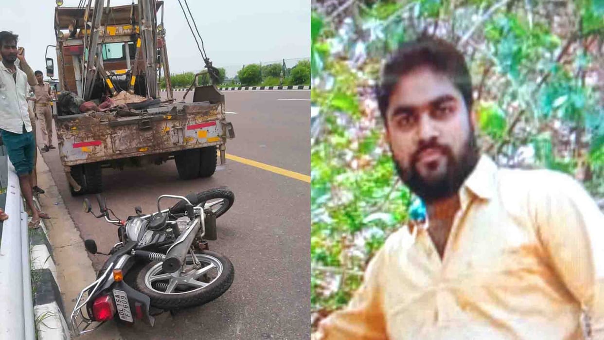 Unnao Accident: Bike collided with divider on expressway, youth died, younger brother injured