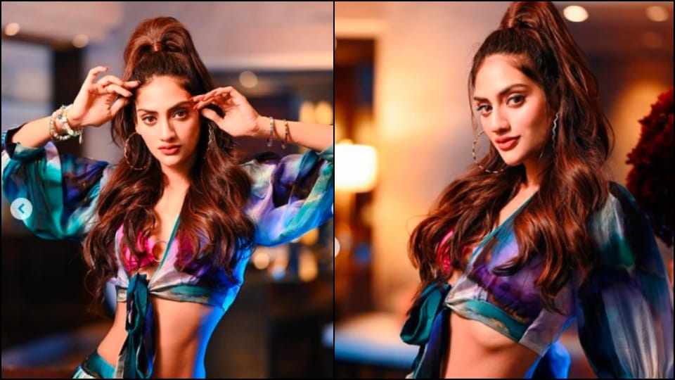 Nusrat Jahan wear crop top with bralette look gorgeous in bold photos viral on social media