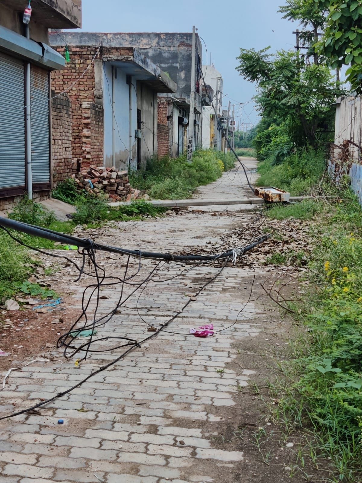 Hanging electric wires and fallen poles can cause a big accident