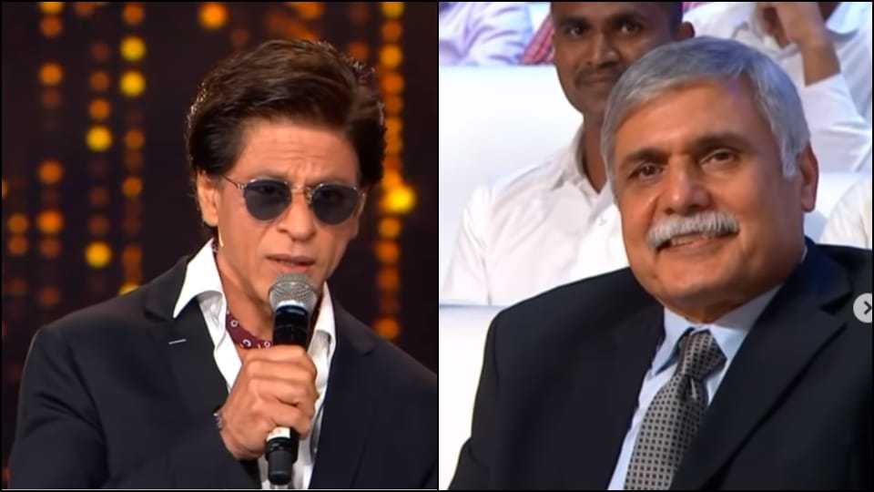 pathaan shahrukh khan teases mumbai former police commissioner at umang 2022 event watch viral video