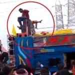 डीजे पर चढ़कर नाच रहे युवक आए करंट की चपेट में।