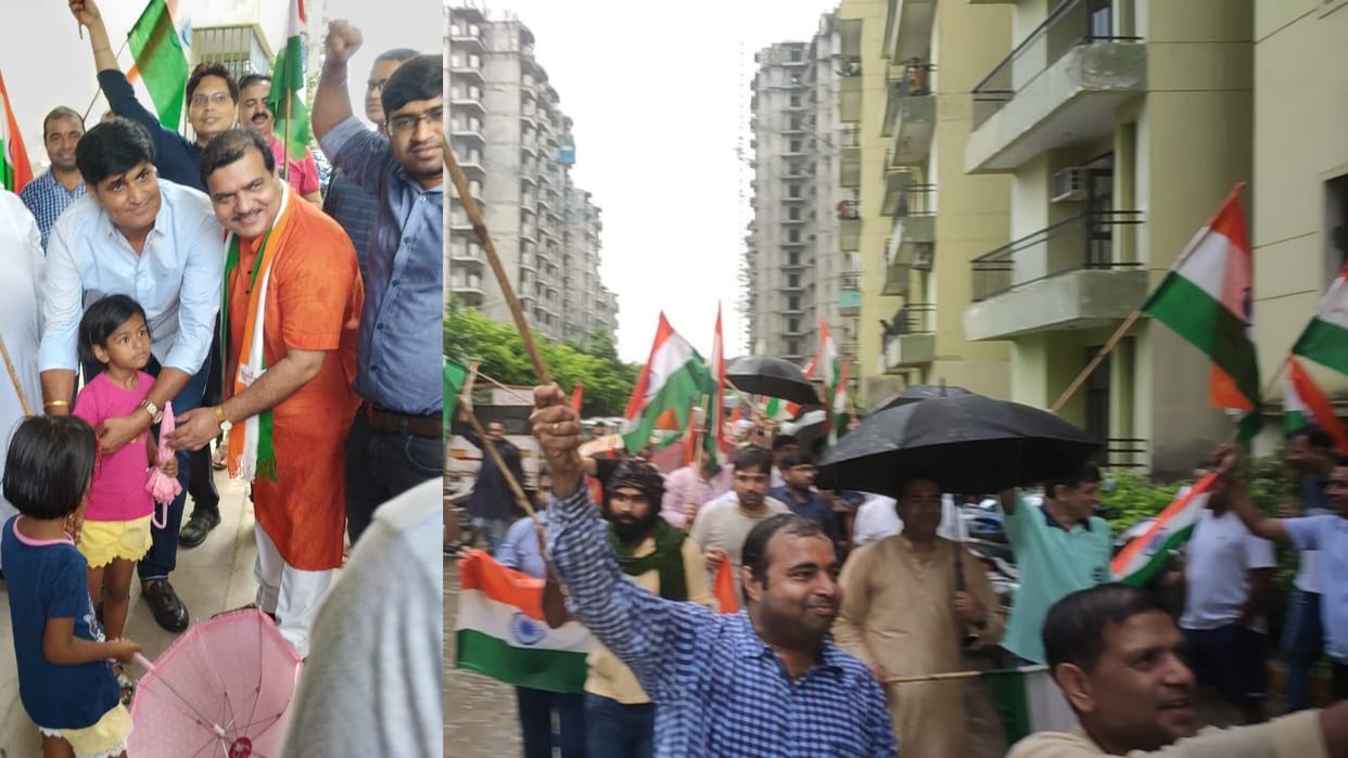 National Flag distribution in Devika Gold Homes Society.