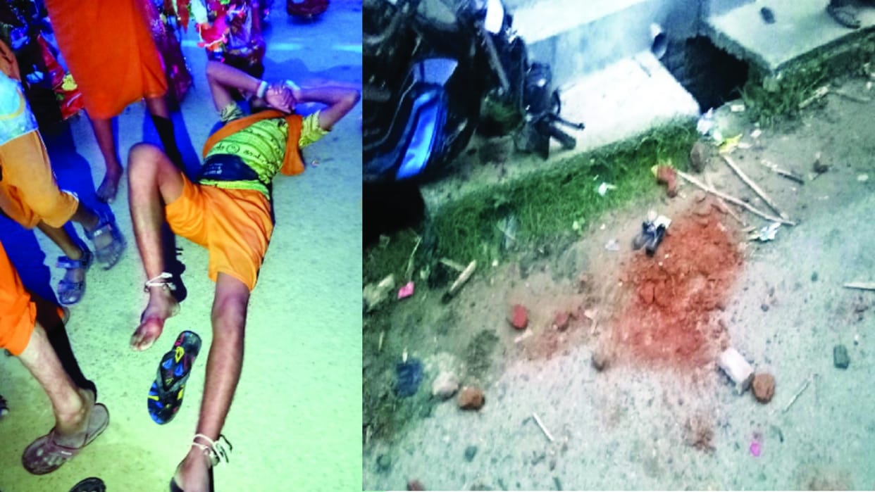 stone pelting on group of Kanwariyas In Bareilly two Inspector and two Kanwariyas injured