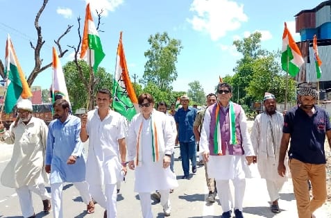 Congressmen took out India Jodi Tricolor Yatra