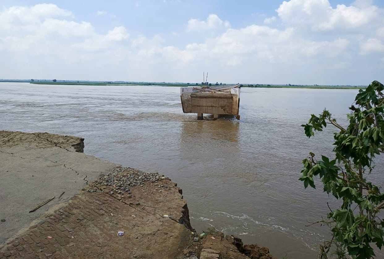 On the Ganges, water reached the fields and roads