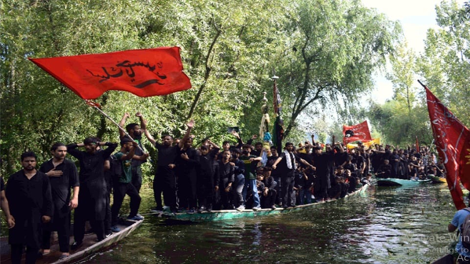 boat rally taken out in dal Lake on muharram restrictions on ashura will remain in srinagar today only in abi