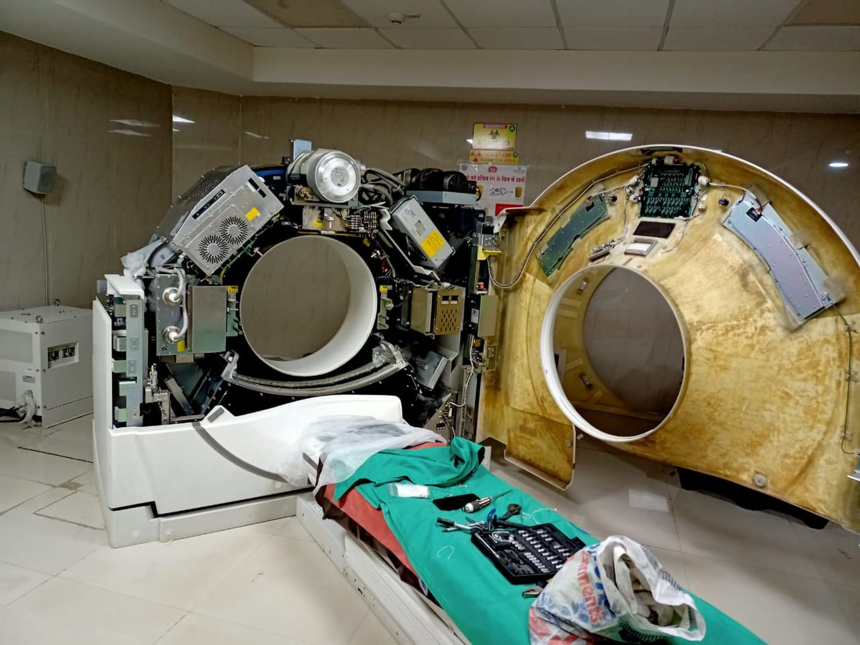 Parts ordered from Japan turned out to be bad, CT scan machine not made