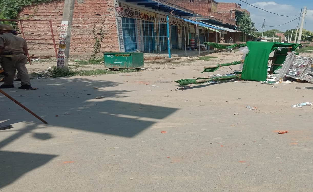 See in pictures Ruckus on Tajiya swords on both sides sticks and stones curfew like situation in mirzamorad