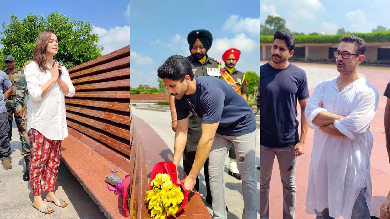 Laal Singh Chaddha aamir khan naga chaitanya with mona singh visits national war memorial delhi ahead releas