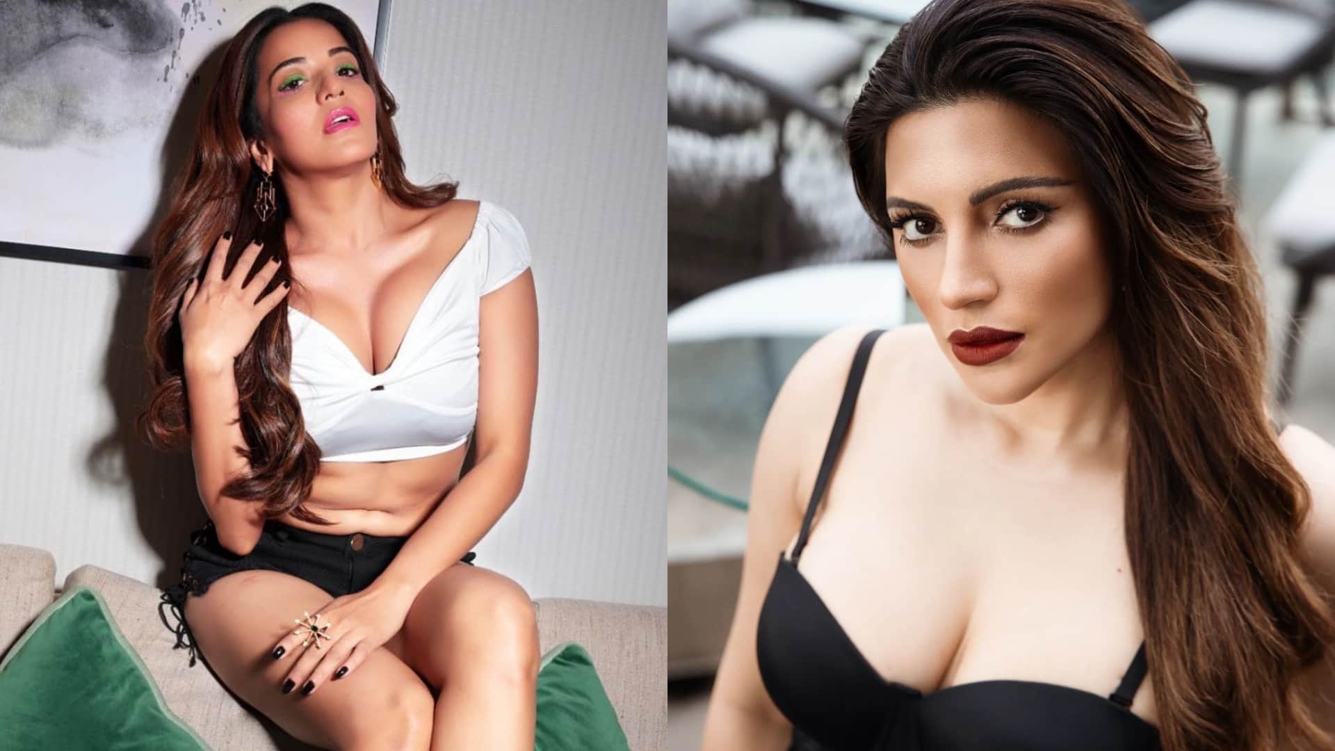 Bhojpuri Actress Monalisa hot photos in red mini skirt and crop top getting viral on internet