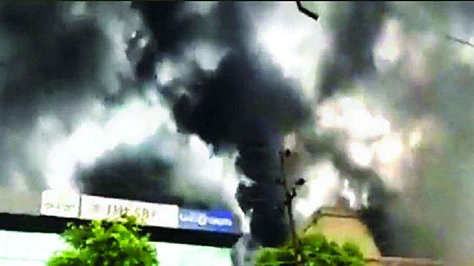 Massive fire in plastic bottle making factory