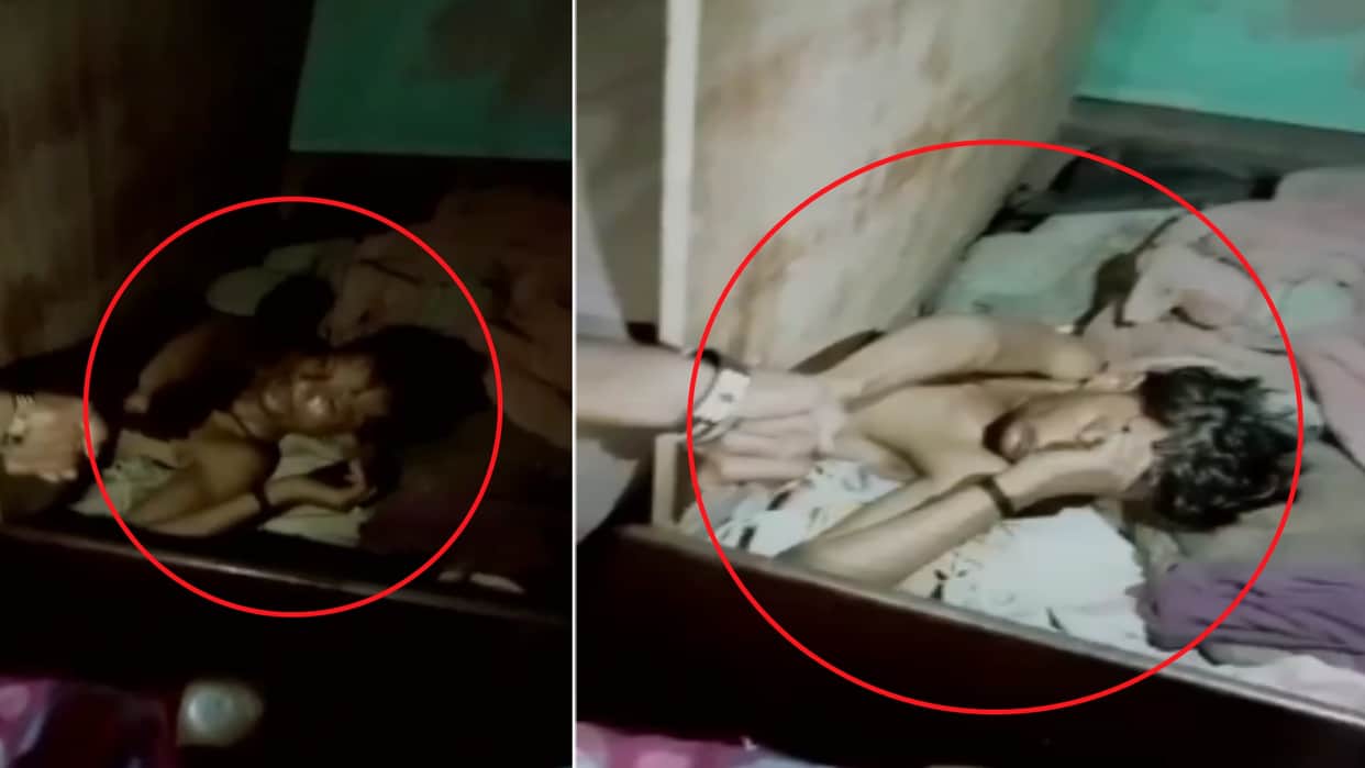 Husband found hidden in bed box at girlfriends home, wife caught red-handed in Baghpat, video viral