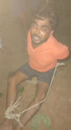 The car driver was beaten up as a miscreant