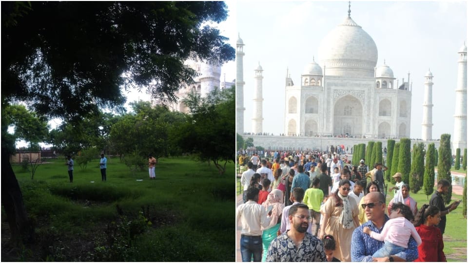 Three tourists of Kerala offered Namaz in the garden of Taj Mahal