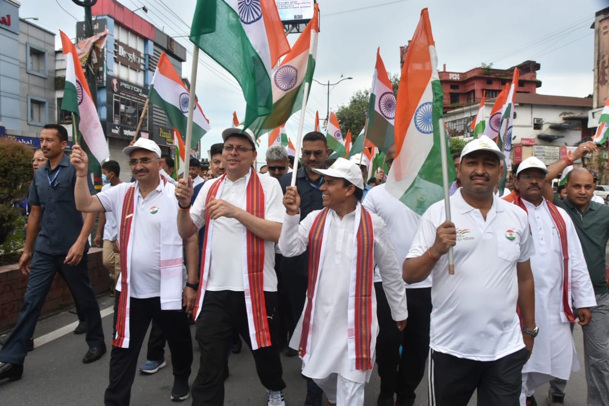 Dehradun News: Cm Pushkar singh dhami Attend Har ghar Tiranga Abhiyan Prabhat Feri