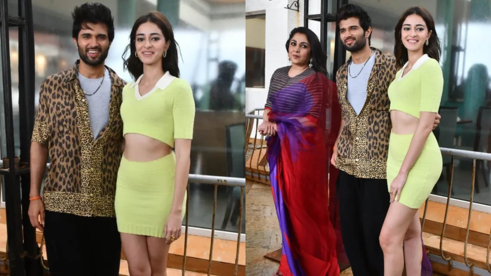vijay deverakonda and ananya pandey reached lucknow to promote his film liger