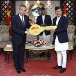 Nepal- narayan kharka with wang yi and sher bahadur deuba