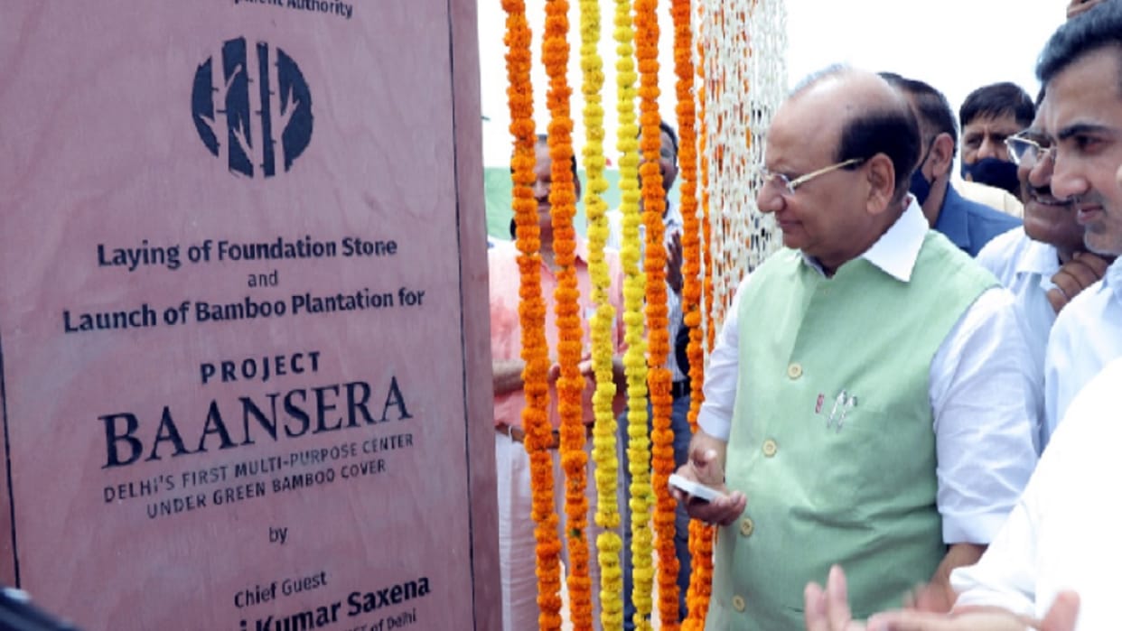 Delhi News : Lt Governor laid the foundation stone of first bamboo theme park Bansera