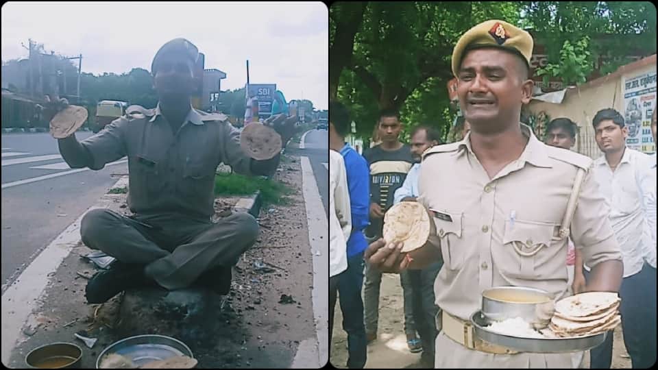 UP Police constabel manoj kumar transferred who wept bitterly over the mess food in Firozabad