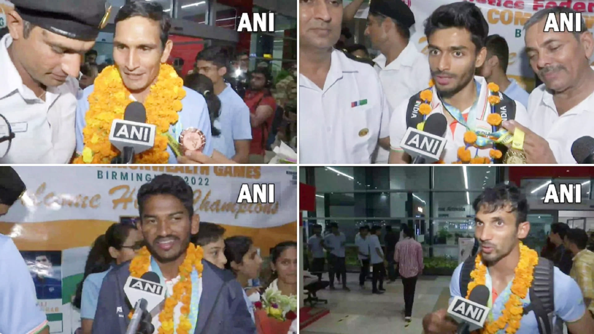 CWG: From Bajrang Punia to Neetu and Priyanka, see how India's medalists welcomed at airports in 10 pictures
