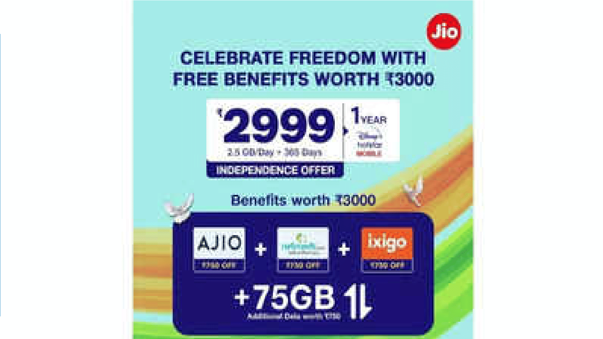 Jio Rs 2999 Independence Offer 2022 launched With 100 Percent Value Back Benefits details in Hindi