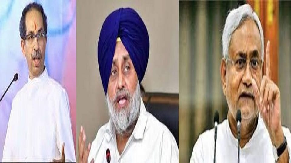 Split in NDA BJP lost three big allies in two years Shiv Sena Akali Dal and JDU broke ties