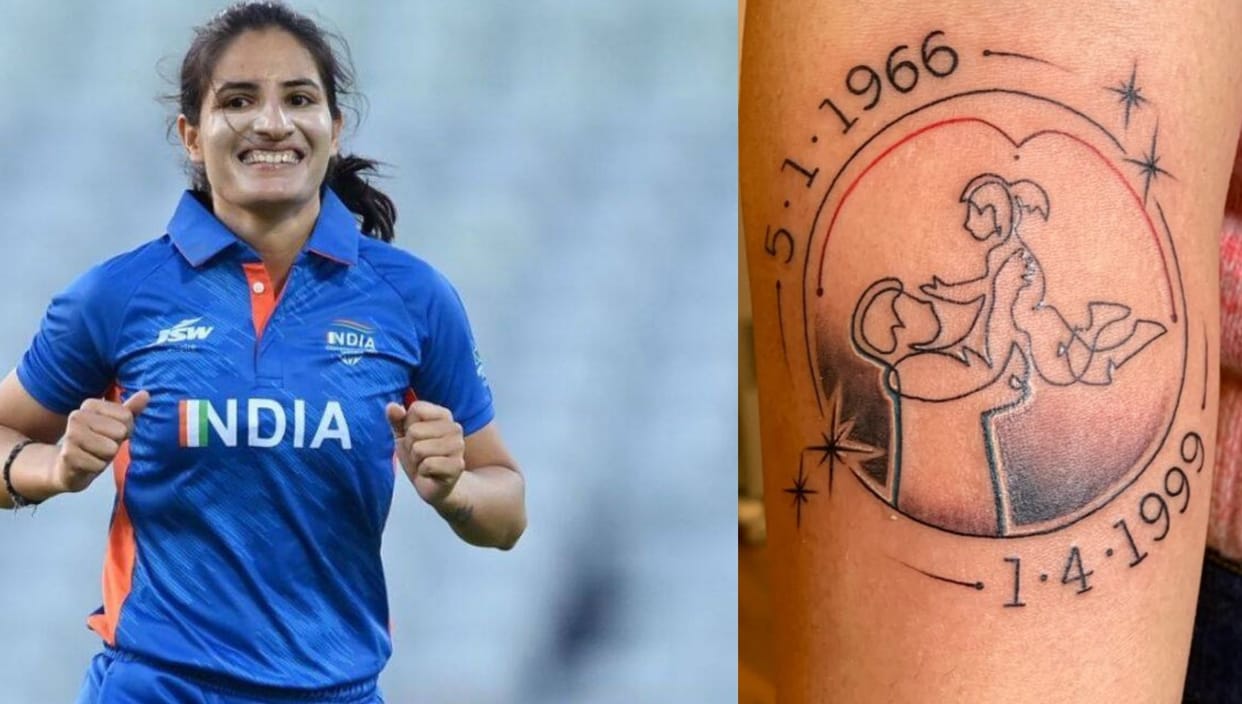 cricketer renuka singh thakur tattoo of father kehar singh thakur