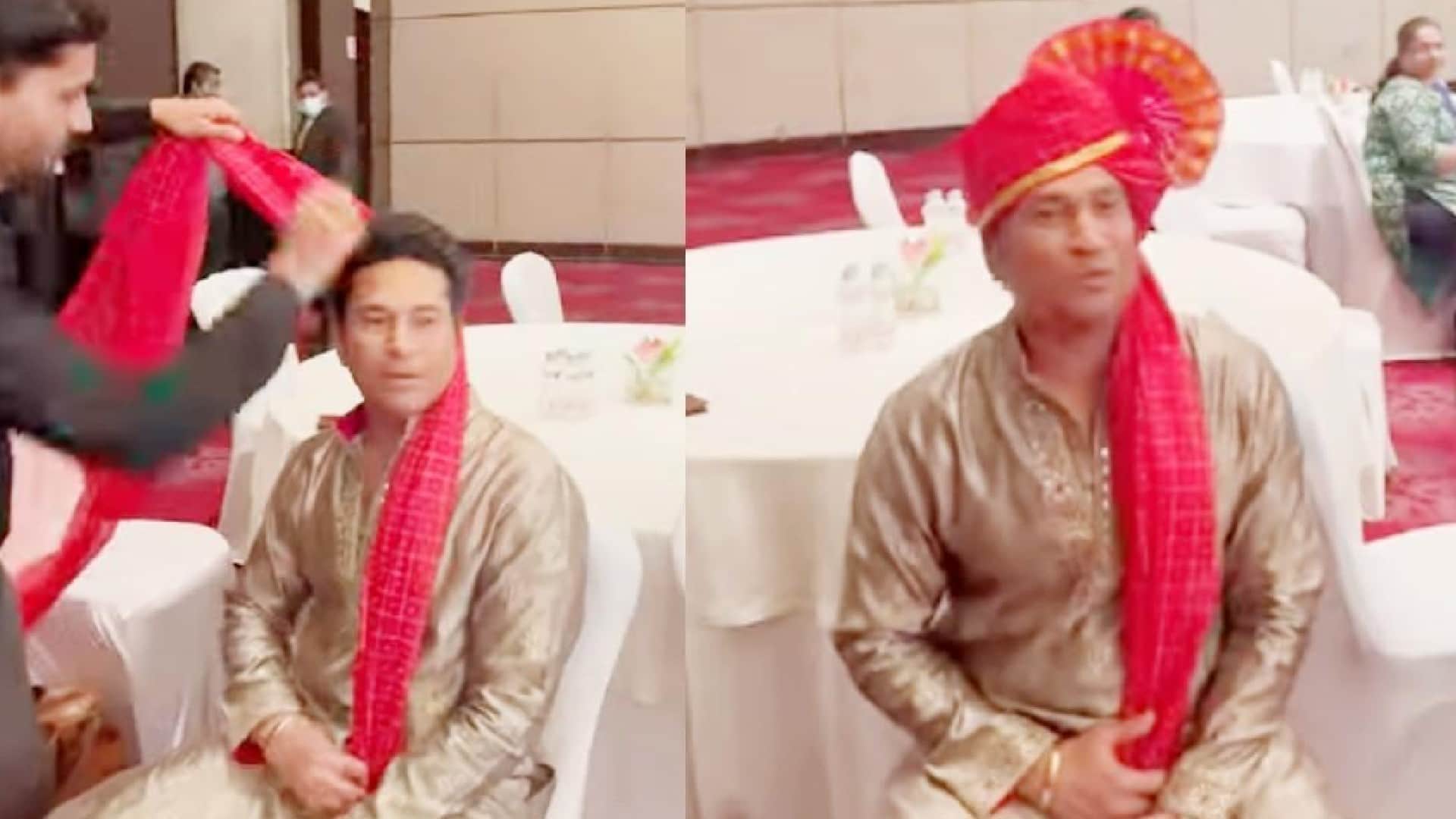 Sara Tendulkar Dazzles In A Bandhani Saree Marathi Mulgi Look Sachin Tendulkar was seen wearing a turban