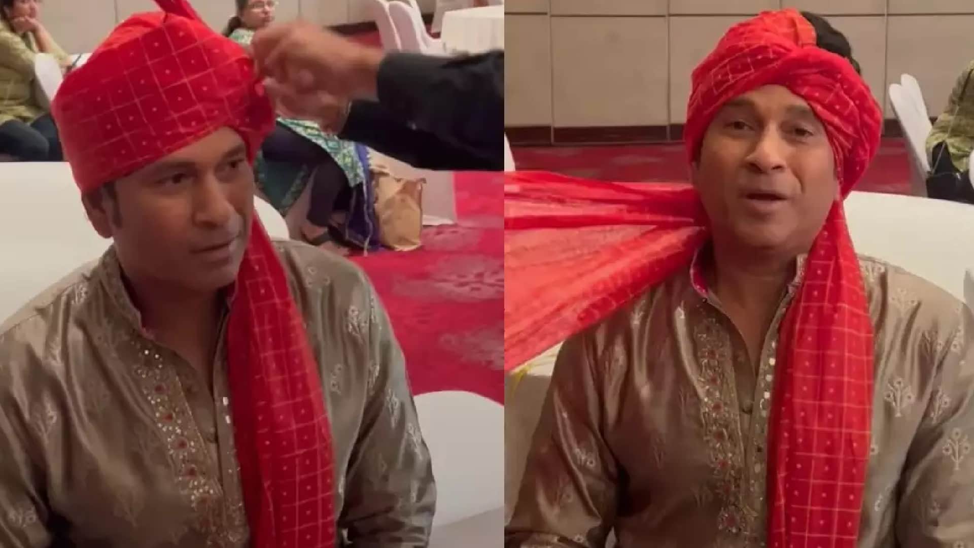 Sara Tendulkar Dazzles In A Bandhani Saree Marathi Mulgi Look Sachin Tendulkar was seen wearing a turban