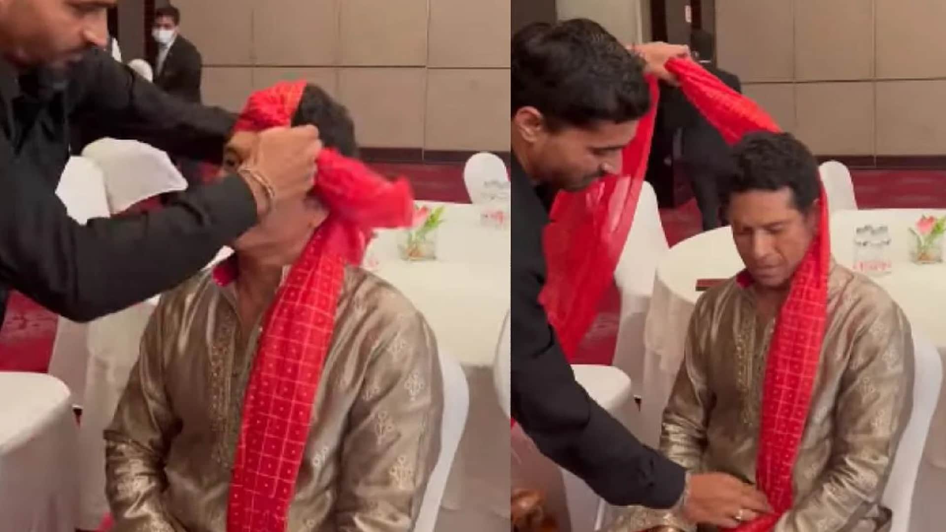 Sara Tendulkar Dazzles In A Bandhani Saree Marathi Mulgi Look Sachin Tendulkar was seen wearing a turban