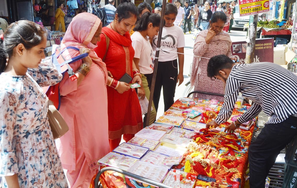 Women did a lot of shopping for the festival of Rakhi