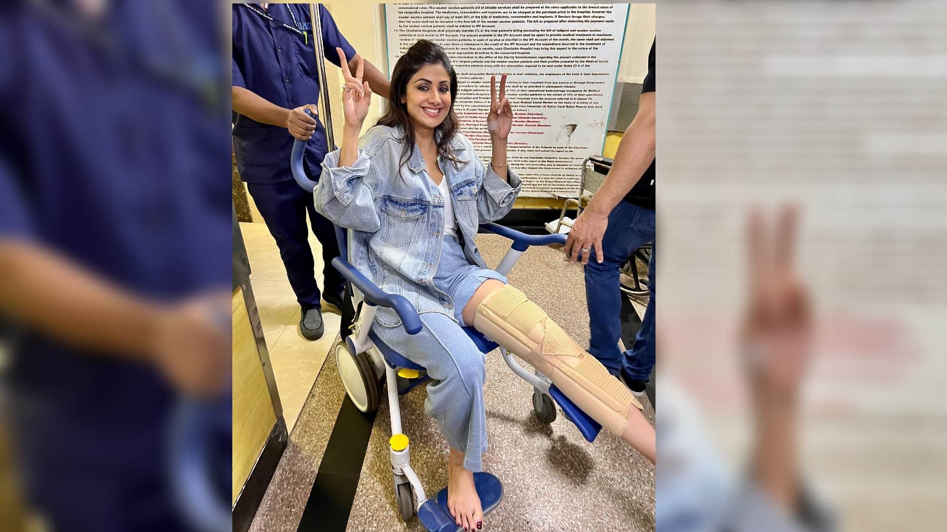 shilpa shetty kundra garba dance with fractured leg on falguni pathak song