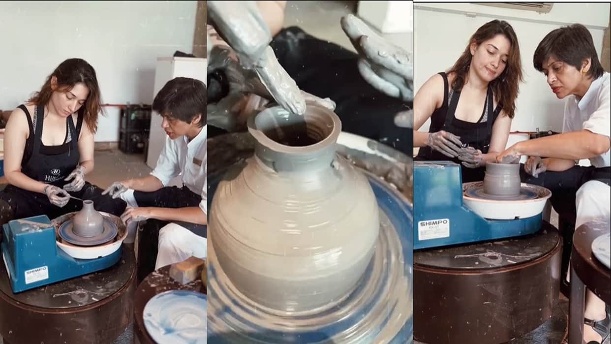 Tamannaah Bhatia tries her hand at pottery in her spare time actress shares a video watch
