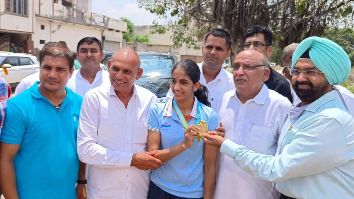 Celebration in the village of Neetu for gold medal win in Commonwealth Games