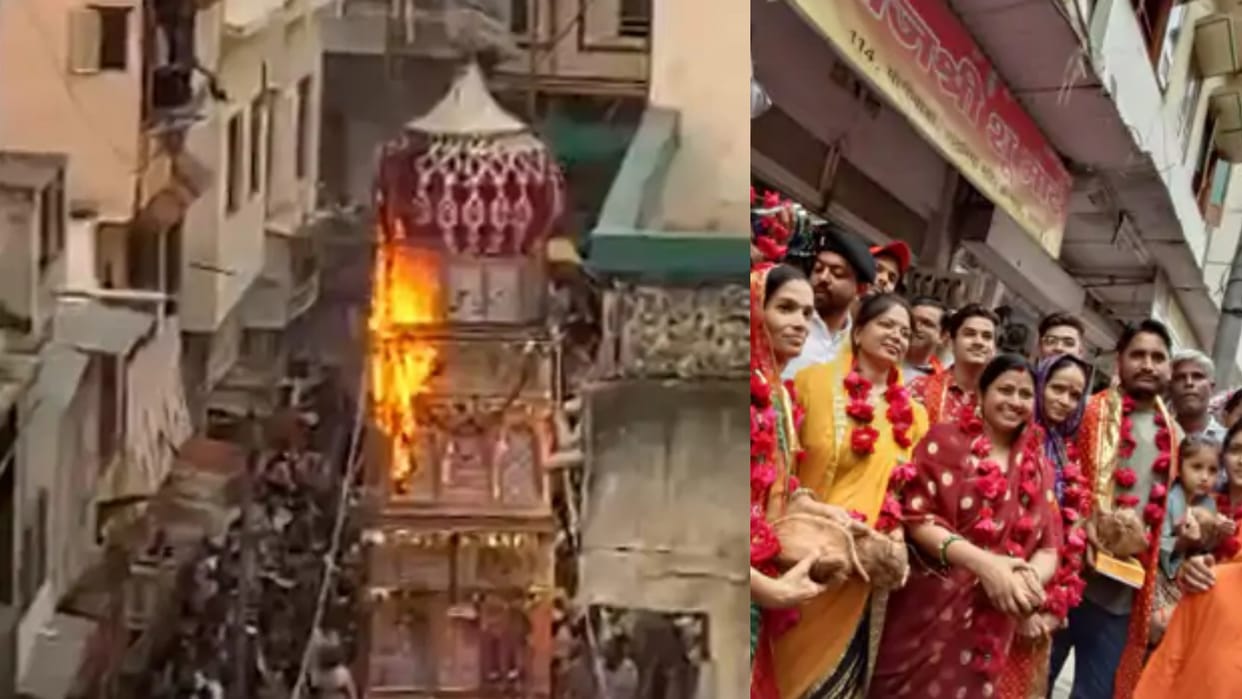 Hindus put out fire in Tajia in Udaipur