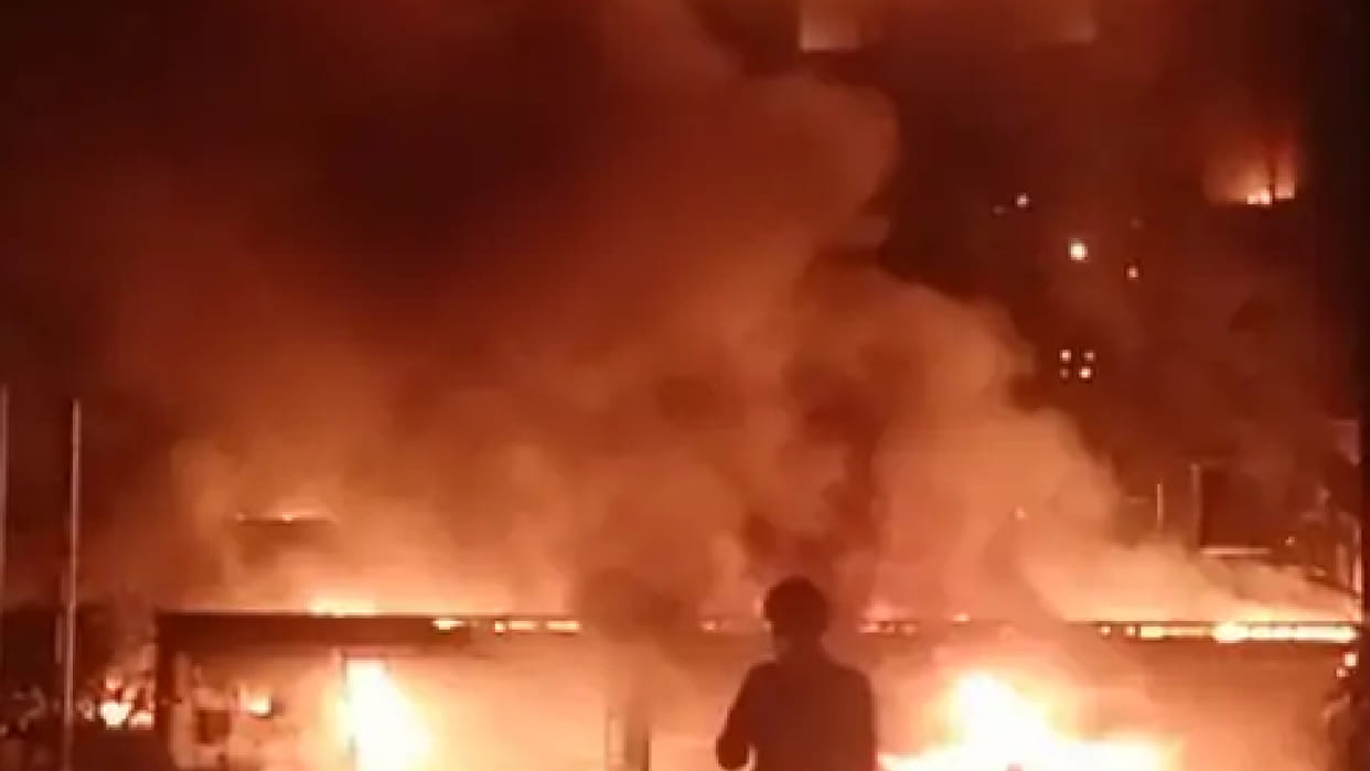 fire broke out in a hotel in Gujarat Jamnagar Fire tenders present at the spot