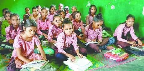 Children study while sitting on sackcloth, claim to make basic schools a convent