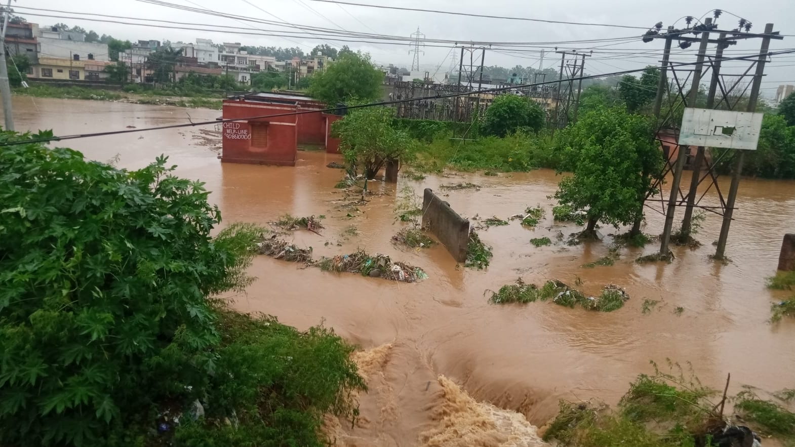 photos heavy rain in jammu kashmir flood  entered many houses water level of rivers
