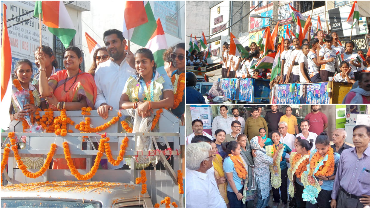 Commonwealth Games medal winning daughters welcomed in Sonipat
