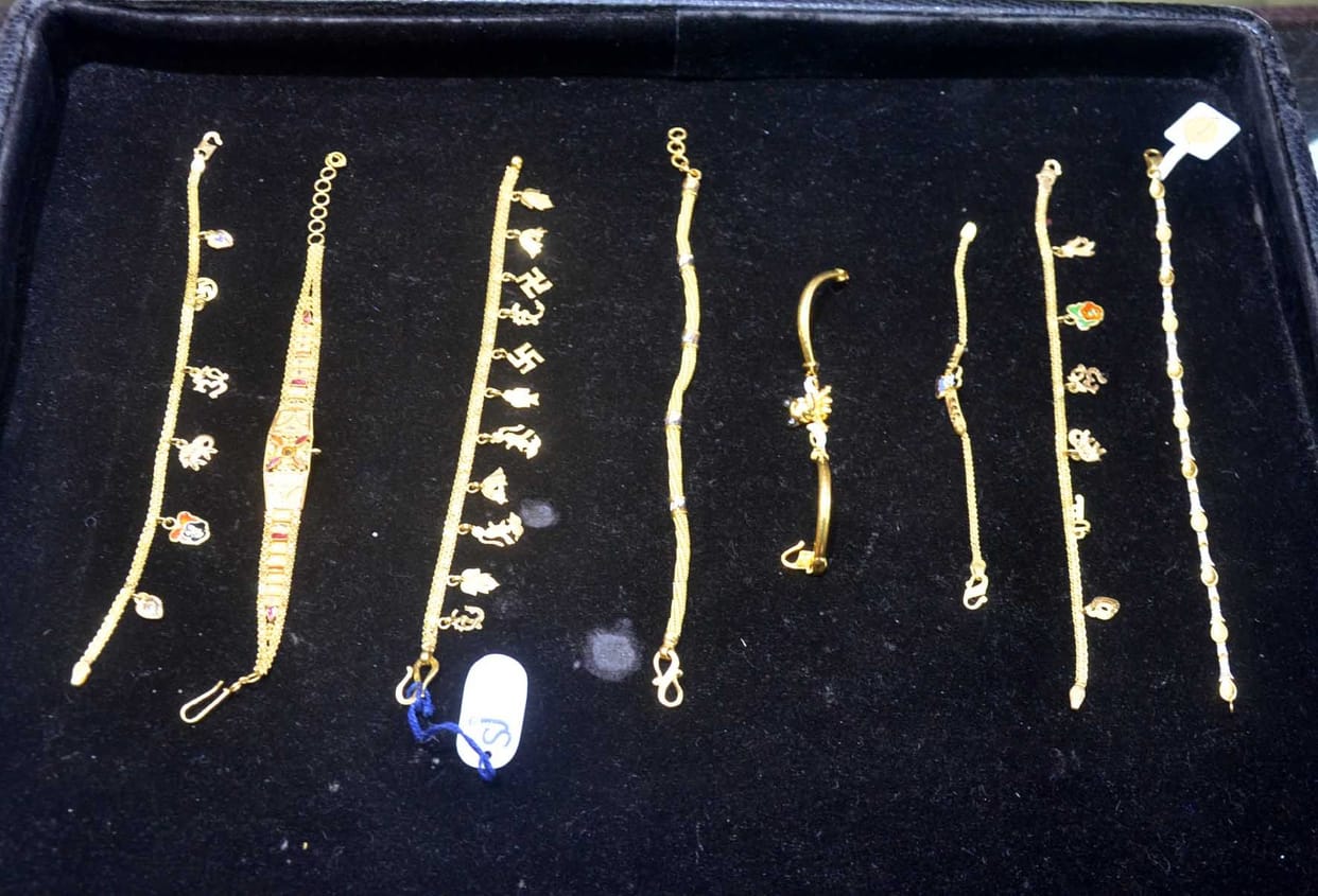 Gold and silver rakhis will look great on brother's wrist