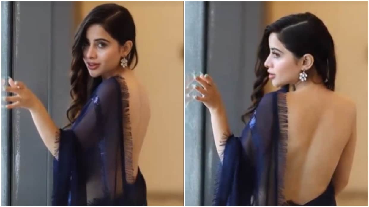 Urfi javed latest video in saree without blouse went viral on internet