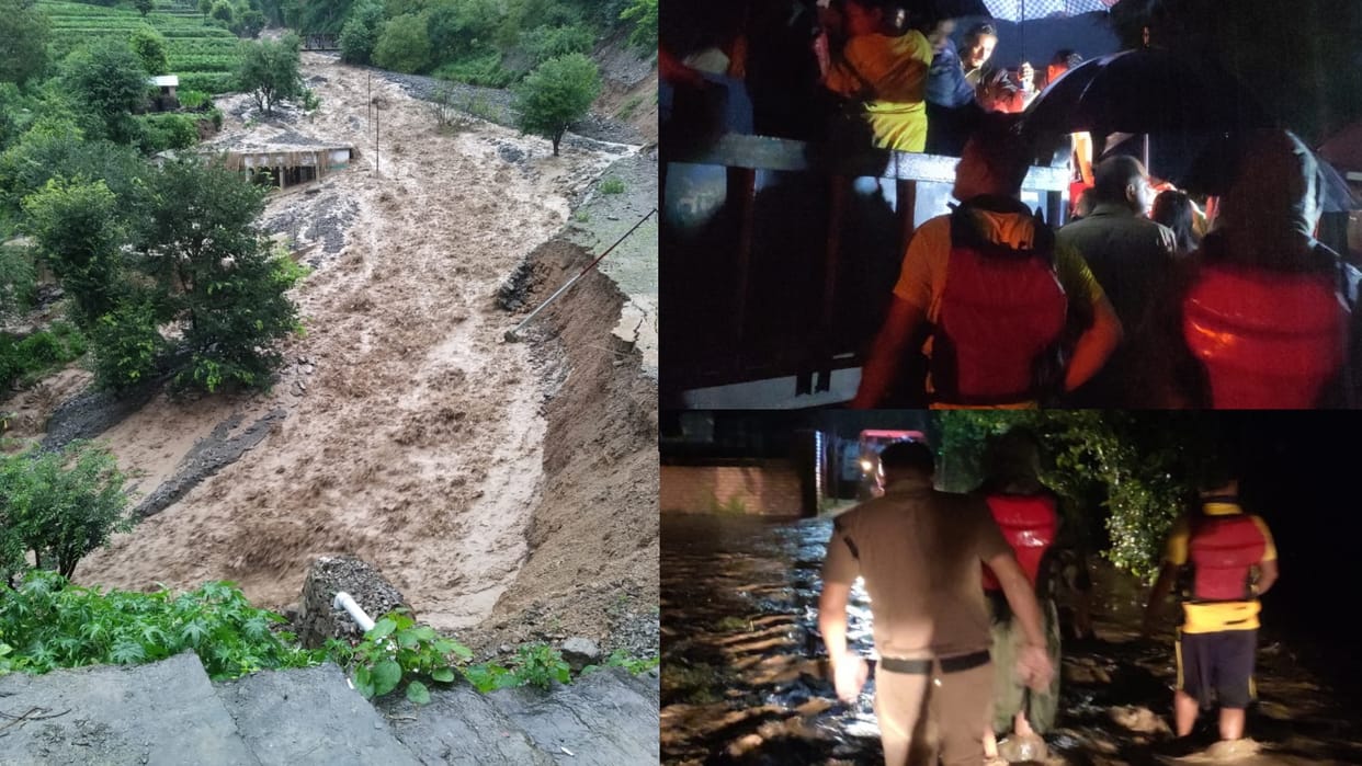Uttarakhand Rain debris came in many places on Mussoorie-Dehradun road Due to rain in Mussoorie