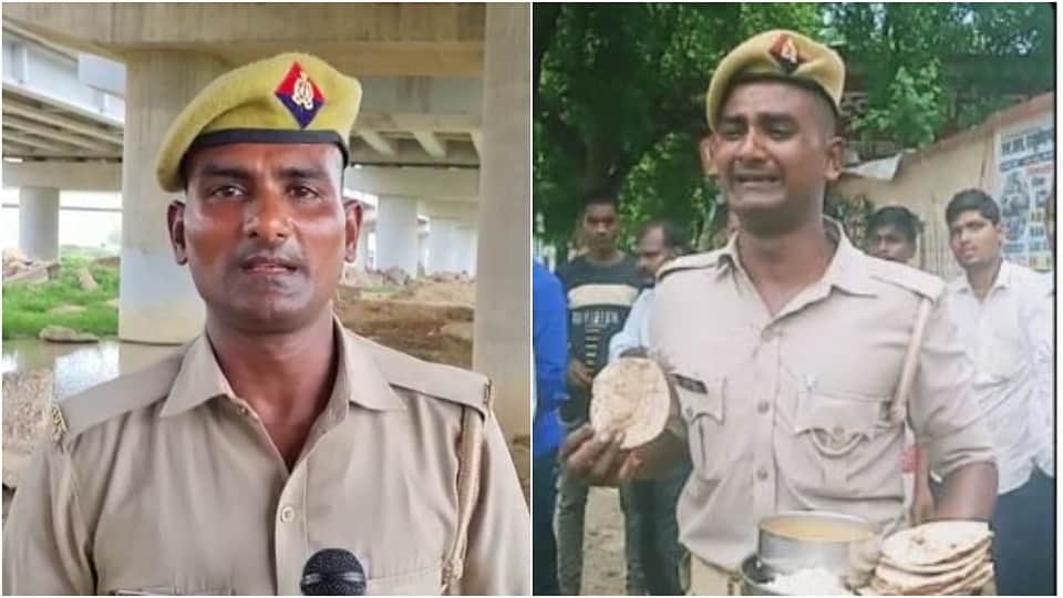 UP Police constabel manoj kumar transferred who wept bitterly over the mess food in Firozabad