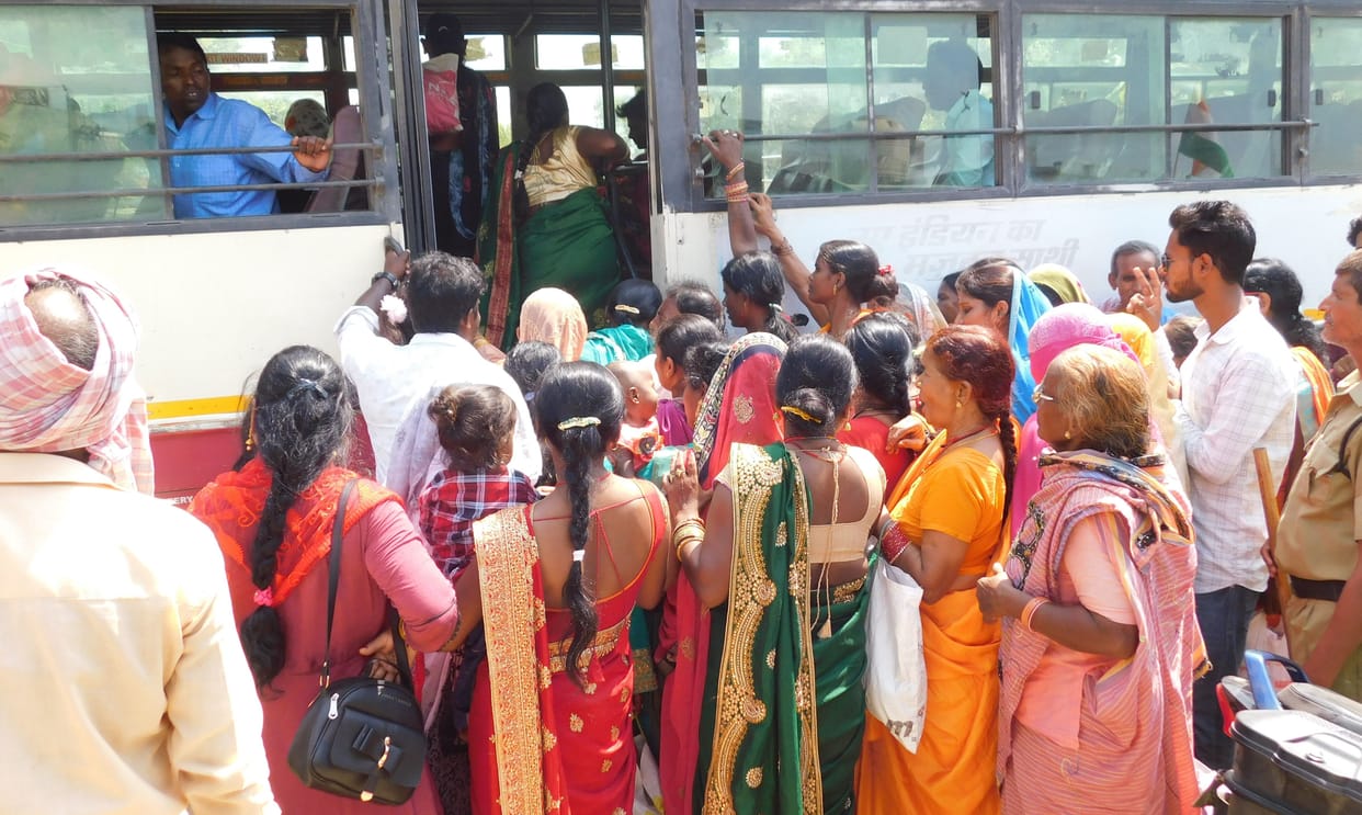 Less number of buses made free travel difficult