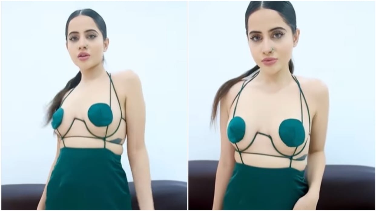 urfi javed new video in green bold dress went viral on internet
