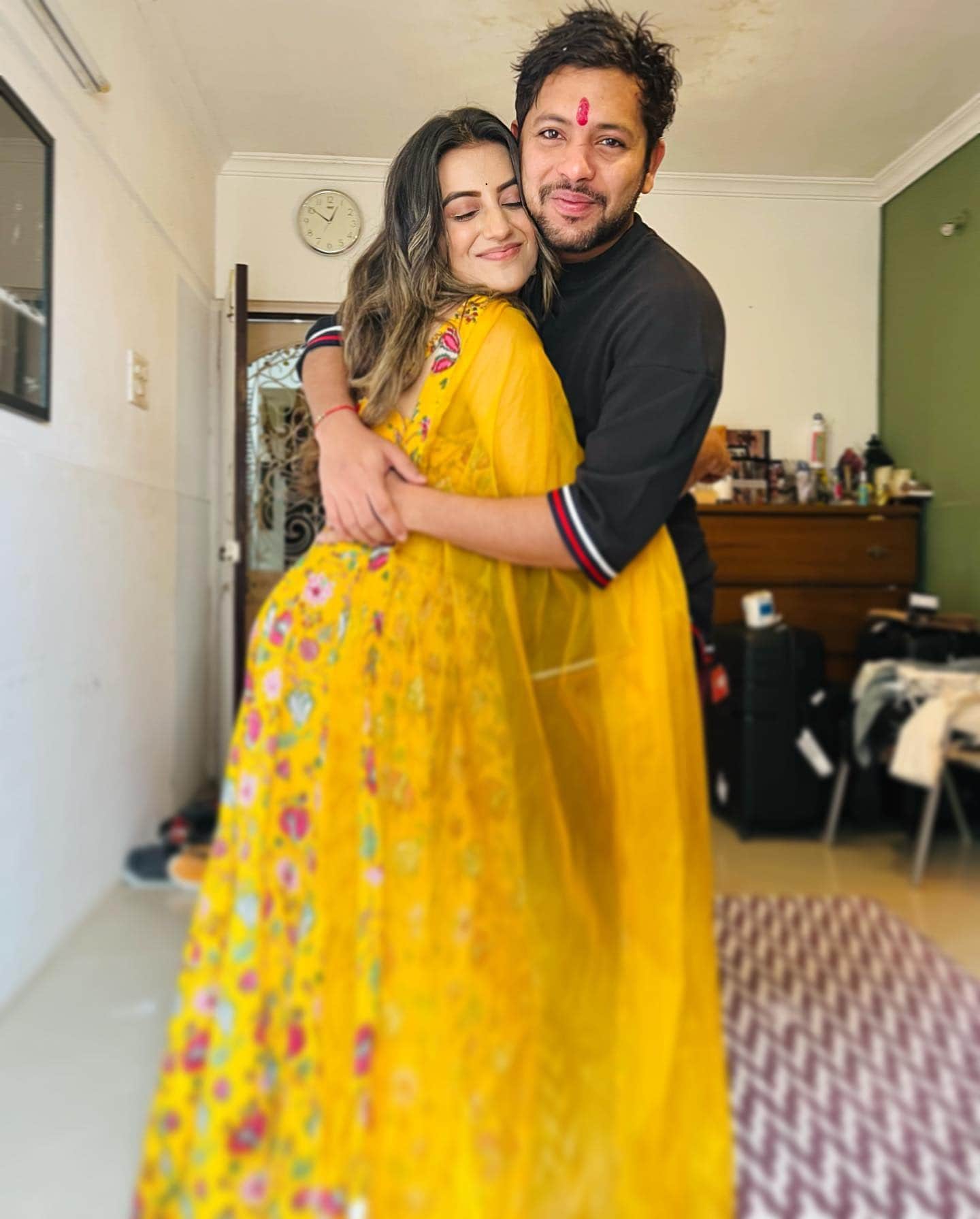 bhojpuri actress akshara singh celebrates rakshabandhan with bigg boss ott fame nishant bhatt